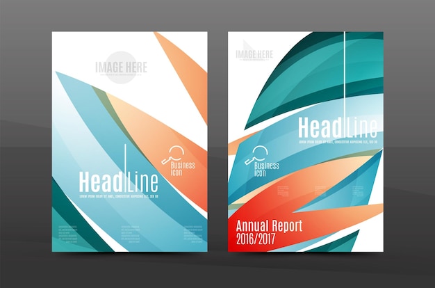 Blue wave annual report cover template