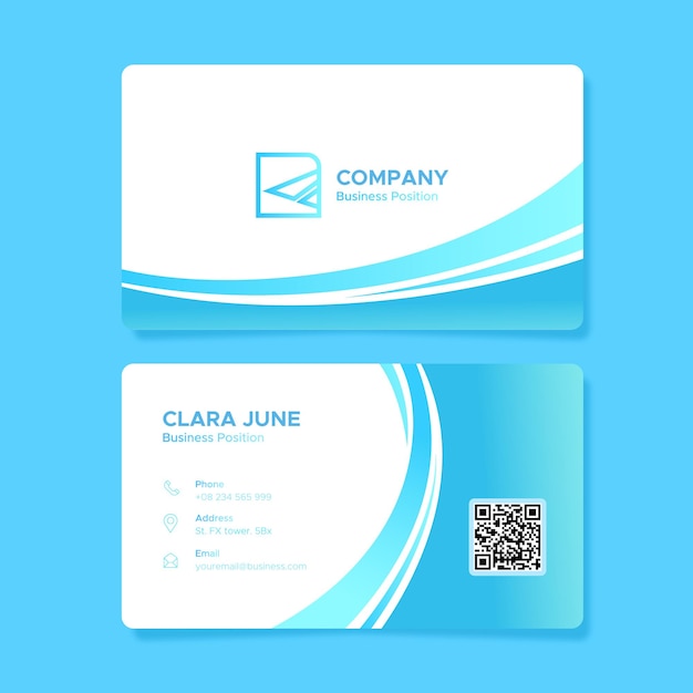 blue wave business card template