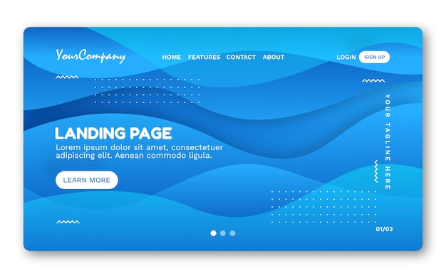 BLUE WAVE GRADIENT LANDING PAGE