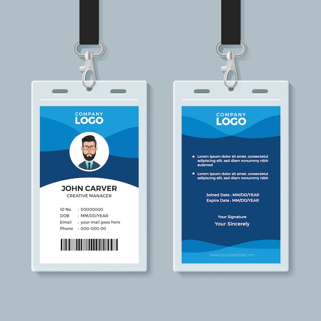 Blue Wave Identity Card Design Template