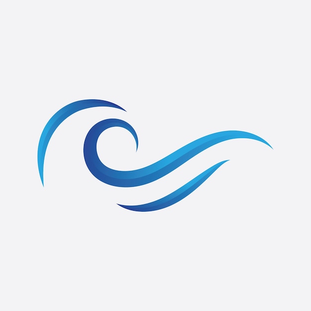 Blue Wave Logo Vector.  wAter wave illustration template design