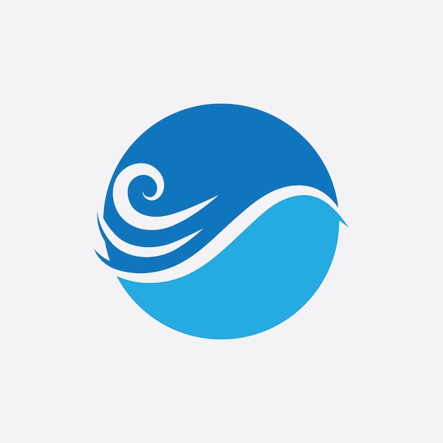 Blue Wave Logo Vector.  wAter wave illustration template design