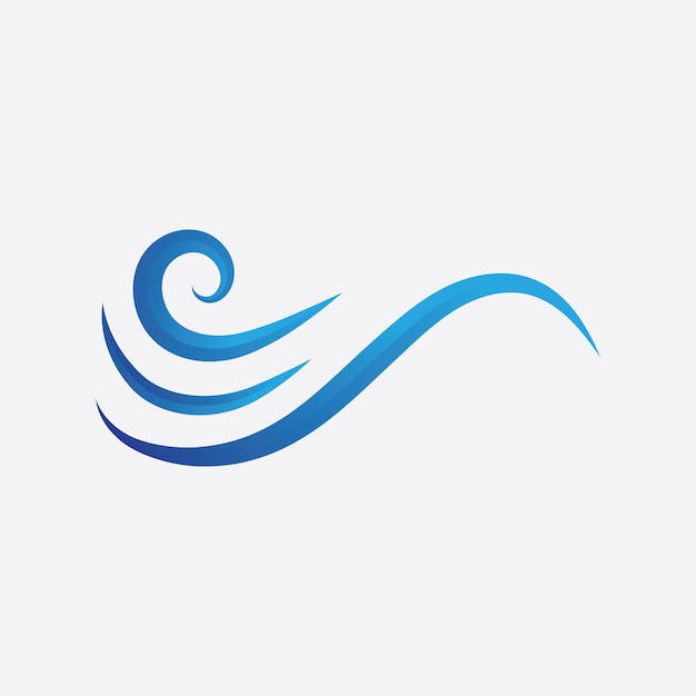 Blue Wave Logo Vector.  wAter wave illustration template design