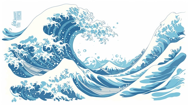 Blue wave patterns symbolizing tranquility and peace