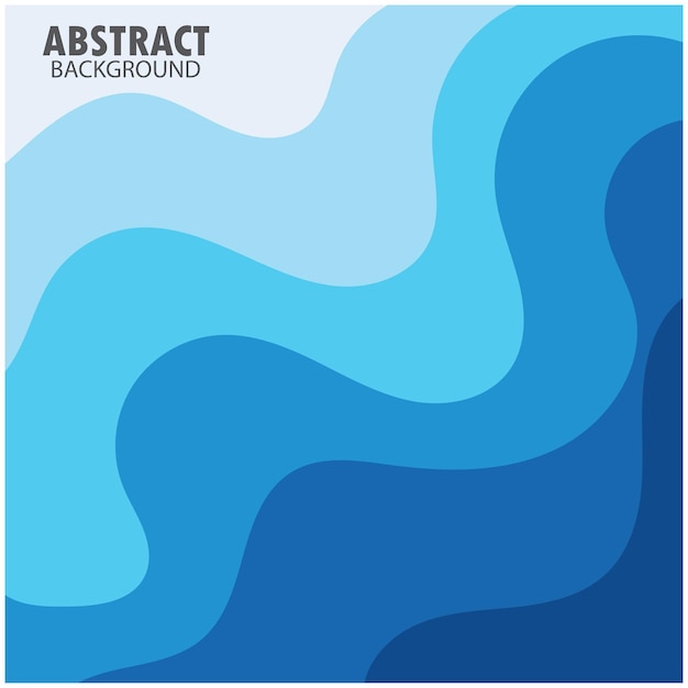 Blue wave vector abstract background flat design stock illustration