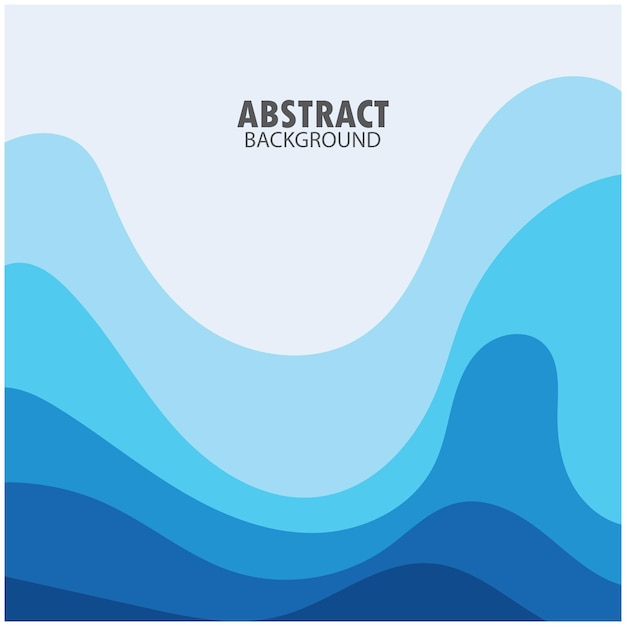 Blue wave vector abstract background flat design stock illustration