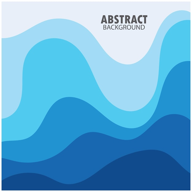 Blue wave vector abstract background flat design stock illustration