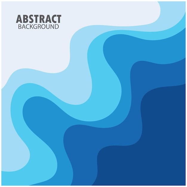 Blue wave vector abstract background flat design stock illustration