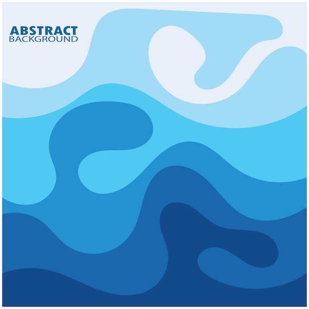 Blue wave vector abstract background flat design stock illustration