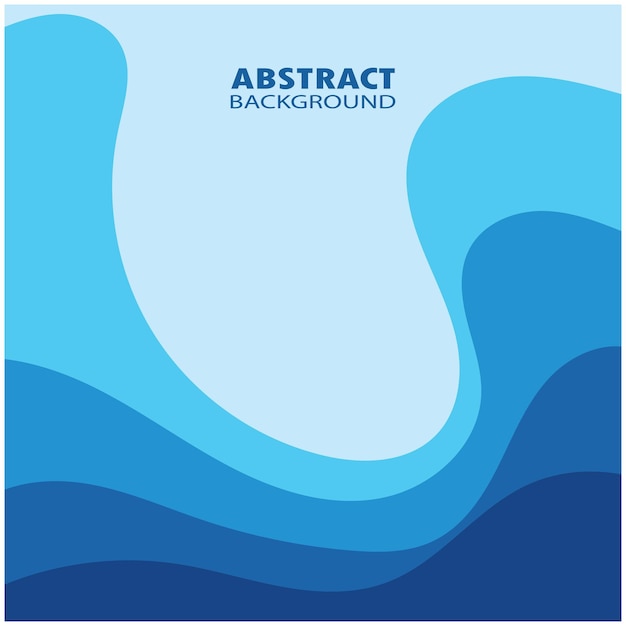 Blue wave vector abstract background flat design stock illustration