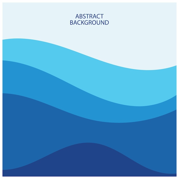 Blue wave vector abstract background flat design stock illustration