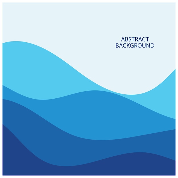 Blue wave vector abstract background flat design stock illustration