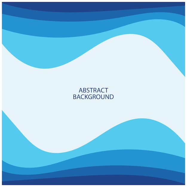 Blue wave vector abstract background flat design stock illustration