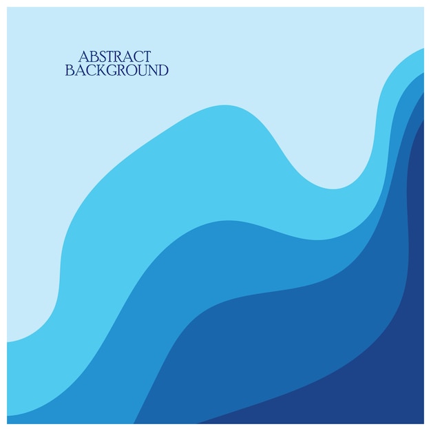 Blue wave vector abstract background flat design stock illustration