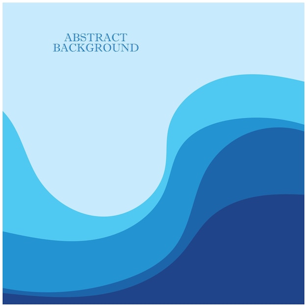 Blue wave vector abstract background flat design stock illustration