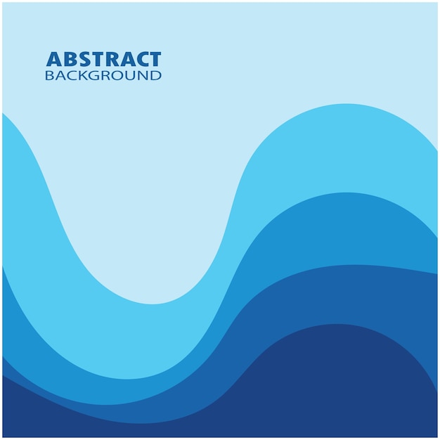 Blue wave vector abstract background flat design stock illustration