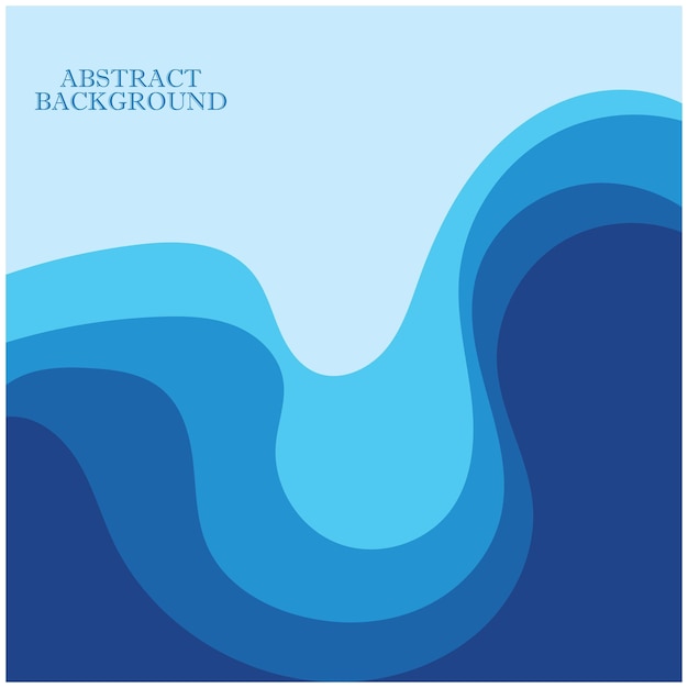 Blue wave vector abstract background flat design stock illustration