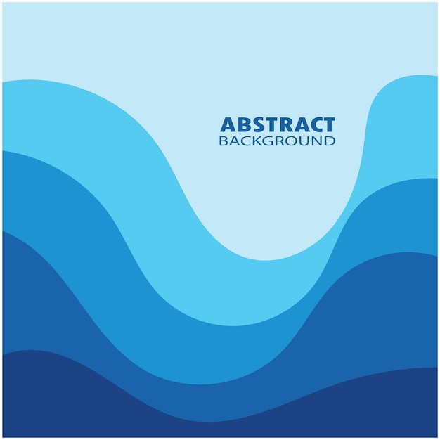 Blue wave vector abstract background flat design stock illustration