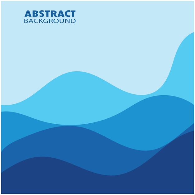 Blue wave vector abstract background flat design stock illustration