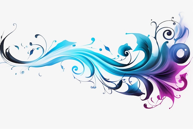 a blue wave with gradient colors in white background