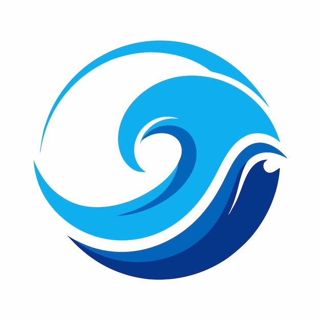 a blue wave with a white background with a blue design on it