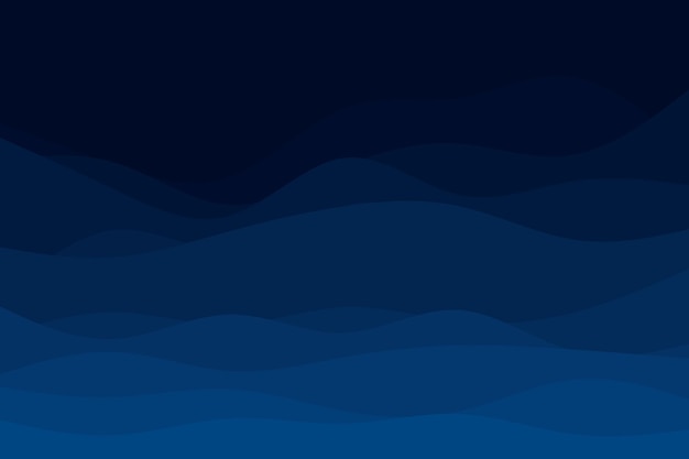 Vector blue waves of the sea in night time vector background design