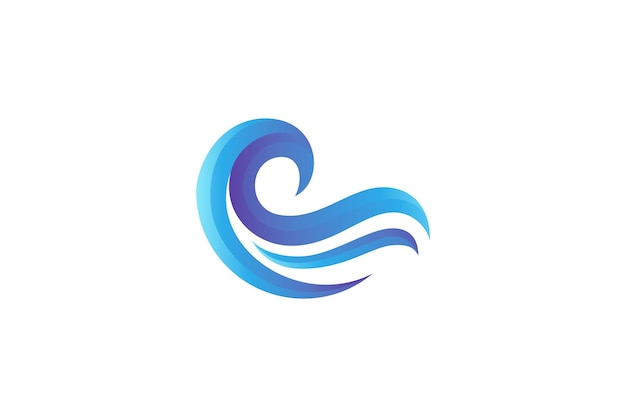 Blue waves simple logo design