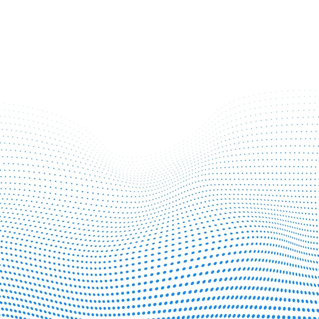 Blue wavy halftone on white background vector