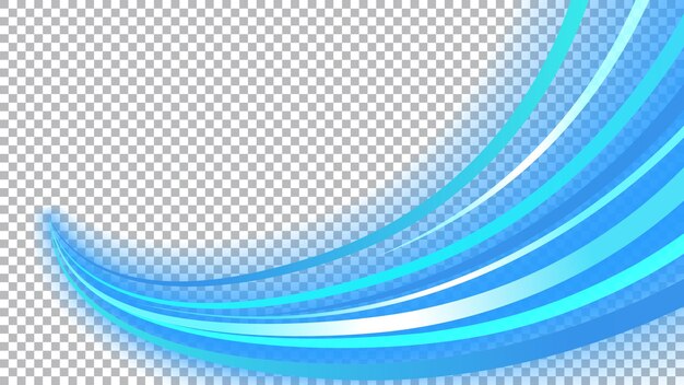 Vector blue wavy line of light with a white transparent pattern png ready vector illustration