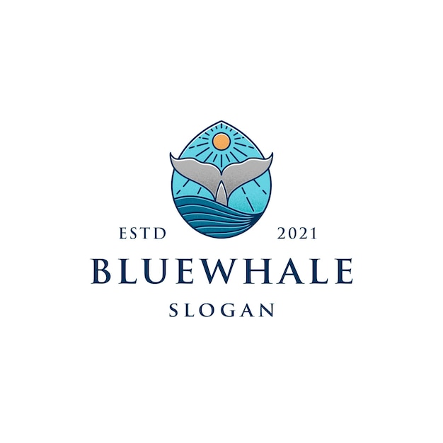 Blue Whale Colorful Logo Template