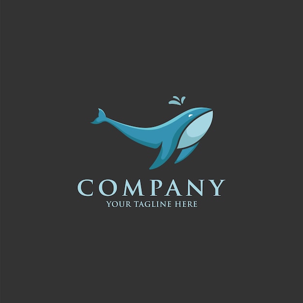 Blue whale logo design vector