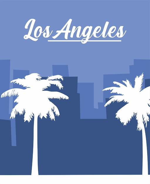 Vector a blue and white book cover that says los angeles