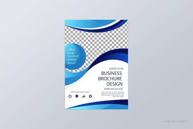 a blue and white brochure with a blue circle on the cover