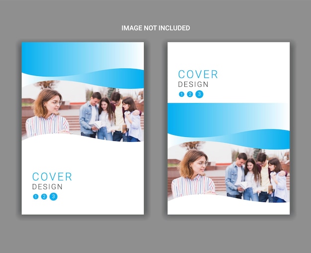 Blue and white business cover design