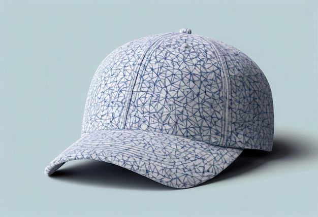 Vector a blue and white cap with a white pattern on it