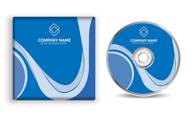 Vector a blue and white cd case with the name quot company name quot on the cover