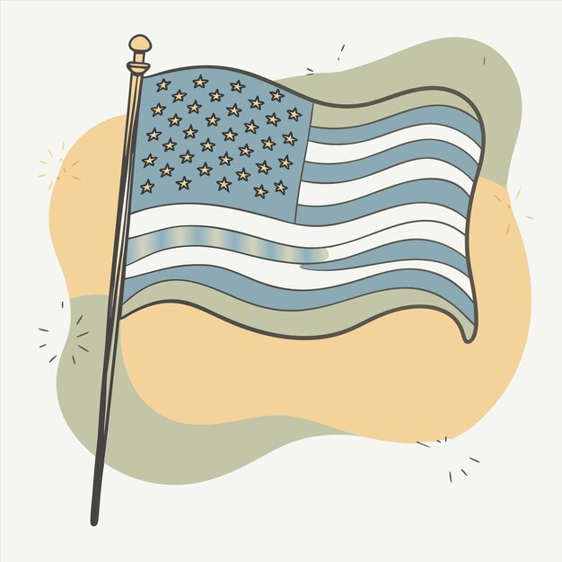 Vector a blue and white flag with stars and stripes on it