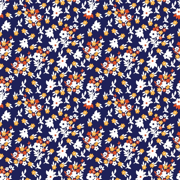 Blue and white floral pattern on fabric