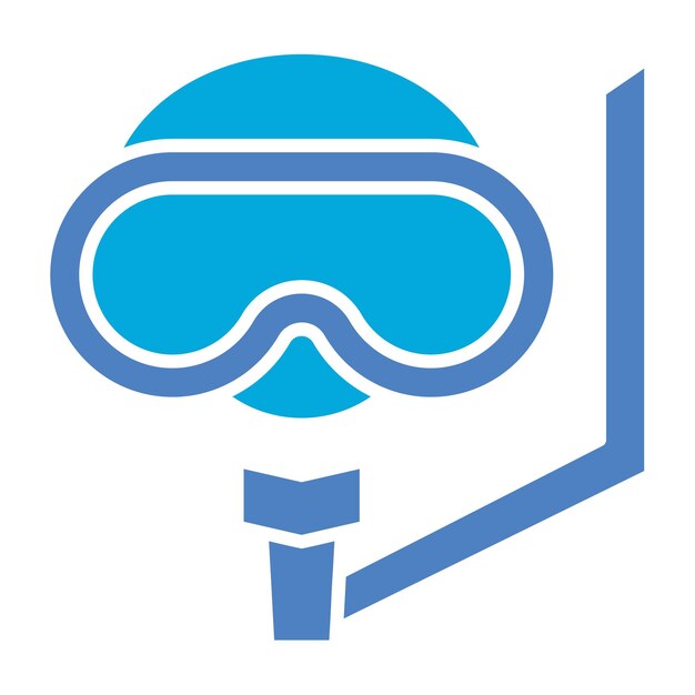 a blue and white goggles with a blue background