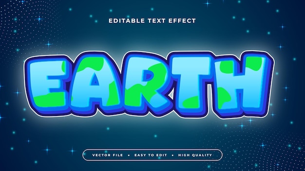 Blue white and green earth 3d editable text effect font style