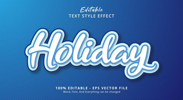 Blue on white Holiday Text Style Effect Editable Text Effect