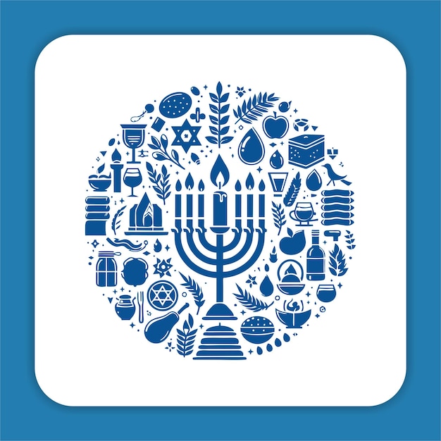 a blue and white illustration of jewish holiday and the words jewish holiday