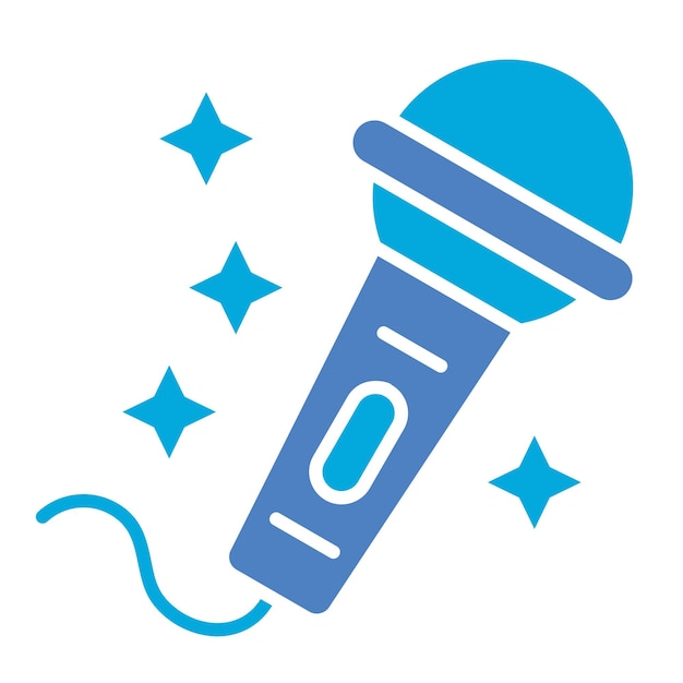 a blue and white image of a microphone with the number 0 on it