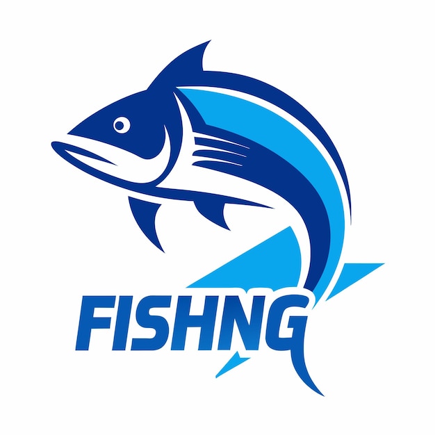 a blue and white logo with a fish and a starfish