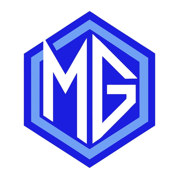 a blue and white logo with the letter m on it