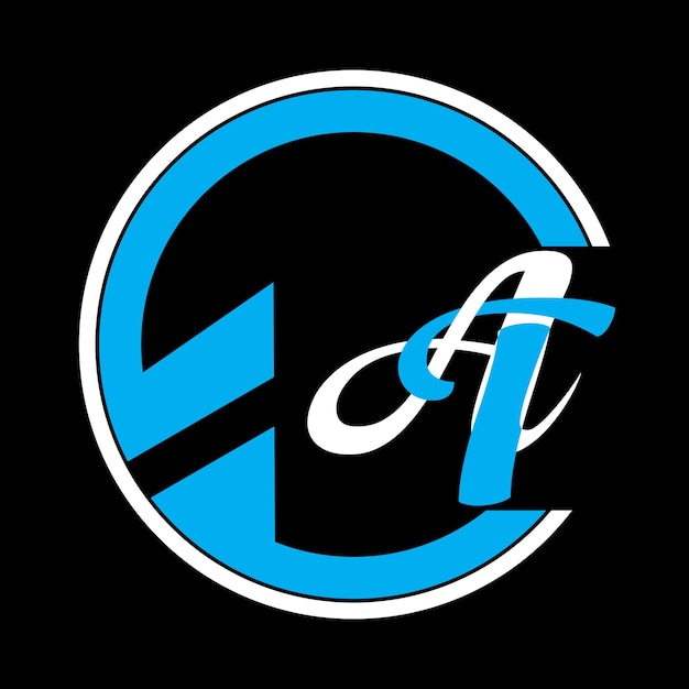 A blue and white logo with the letters a and c