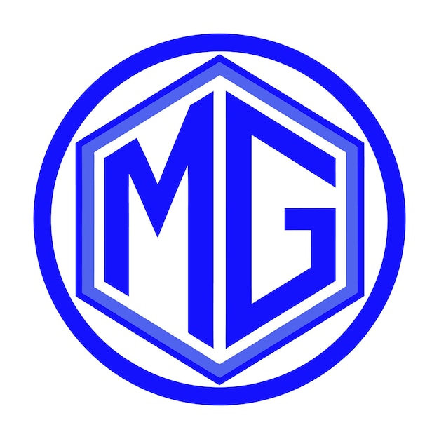 Vector a blue and white logo with the letters m and m on it