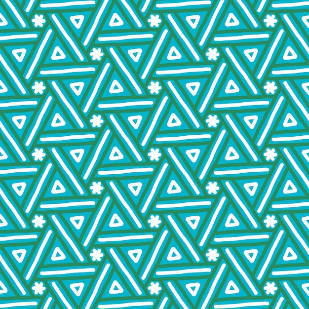 A blue and white pattern of triangles.