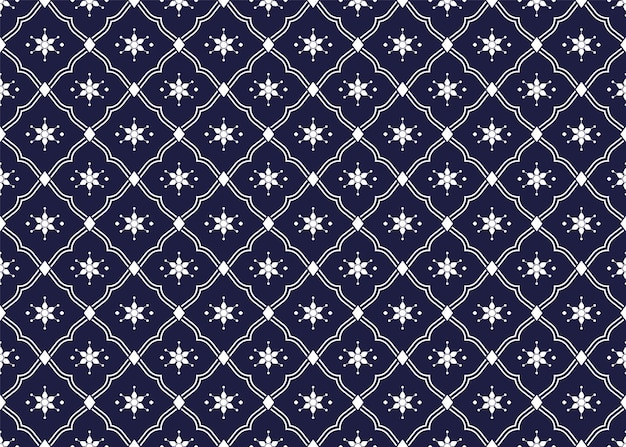 a blue and white pattern with the white snowflakes