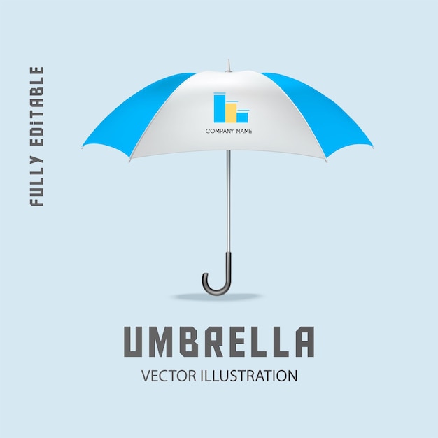 a blue and white umbrella with the words  raindrop  on it